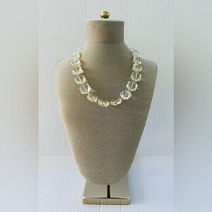 Beautiful Vintage Clear Lucite Beaded Necklace Choker-Style